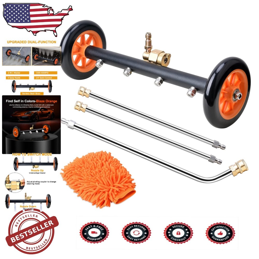 Efficient 2-in-1 Pressure Washer Attachment - Undercarriage & Driveway Cleaner