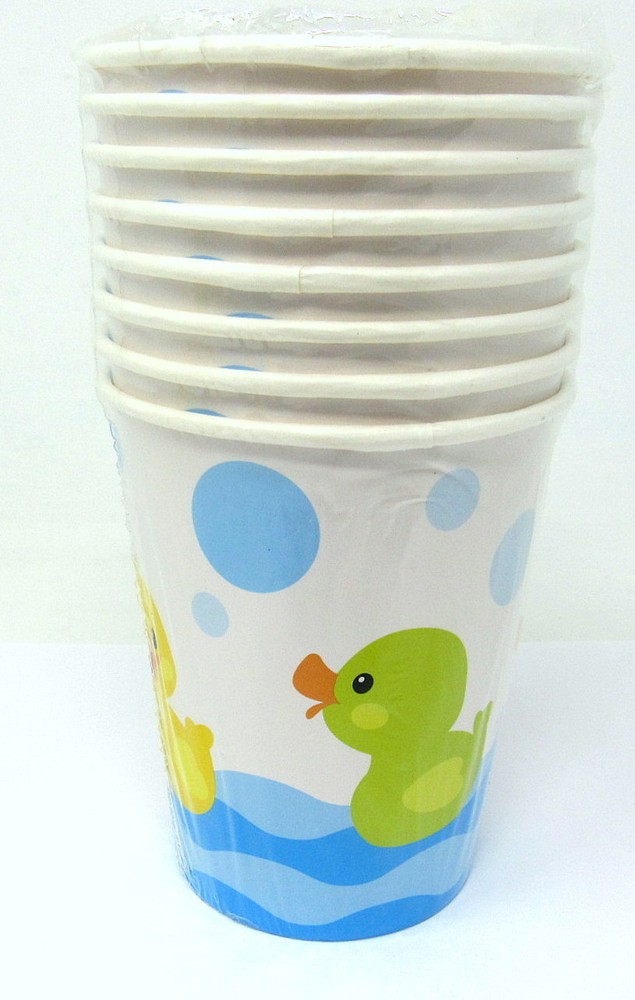 Colorful 8-Pack 9 oz Rubber Duck Cups for Kids Party & Baby Shower US Seller