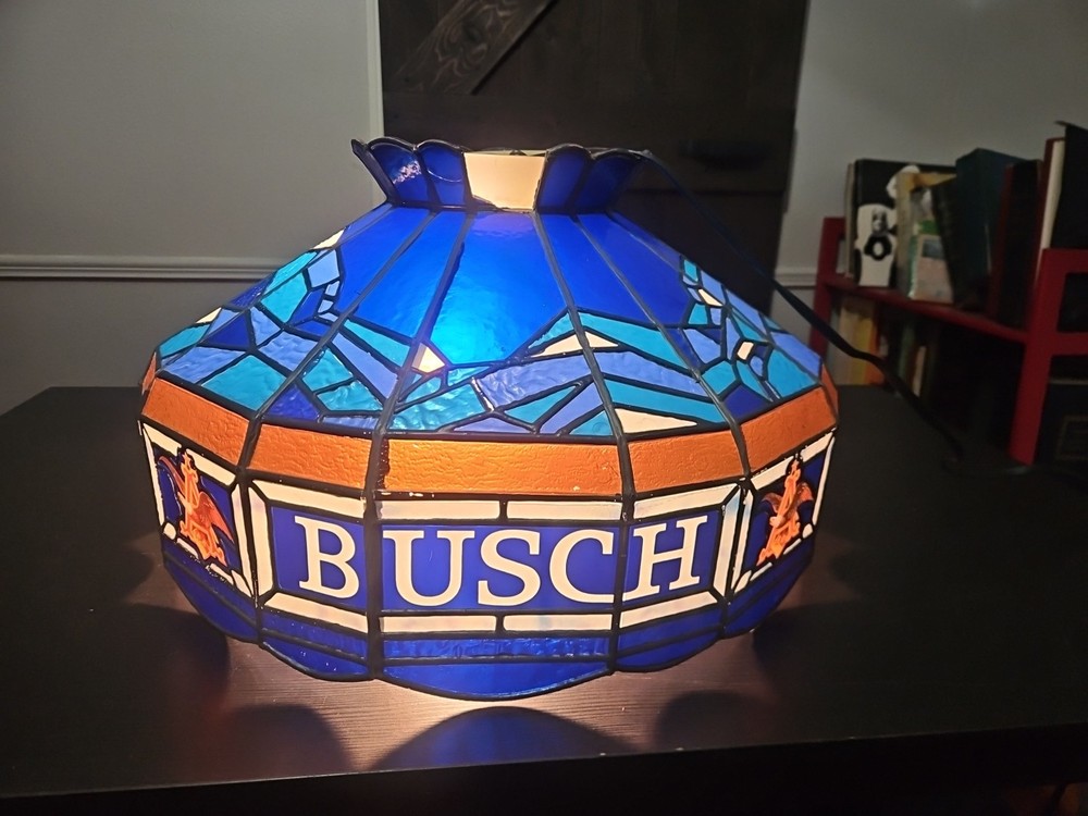 Vintage Anheuser-Busch Beer Tiffany Style Plastic Hanging Pub Bar Light *READ*