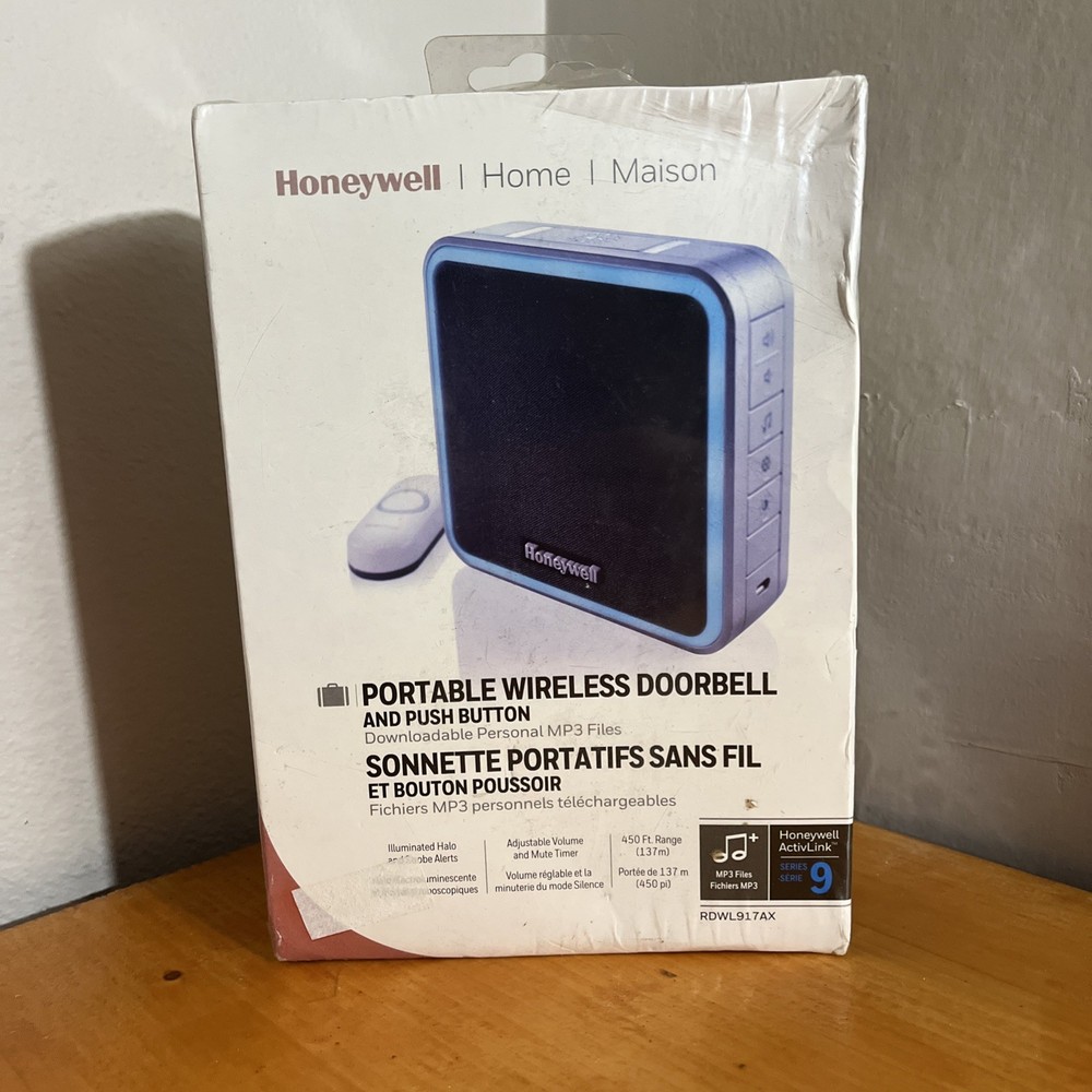 Honeywell Home 9 Series Wireless Doorbell Gray RDWL917AX New Sealed in Box