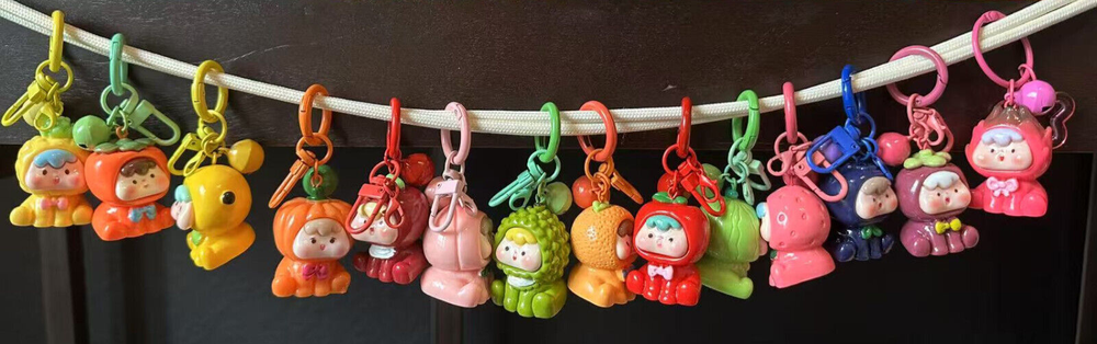 KEY CHAIN PURSE CLIP BAG CHARM BAPACK CHARM FOB - Fruit Baby (Solid Color)