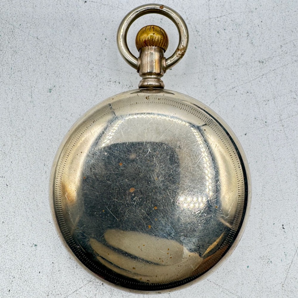 Antique 18s Philadelphia Coin Edge Open Face Pocket Watch Case Silverode USA