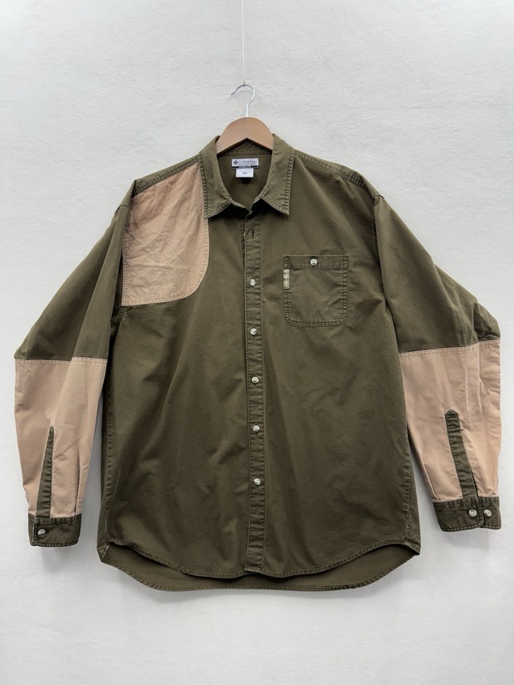 Columbia Men's XL Classic Hunting Shirt in Green & Tan Camo