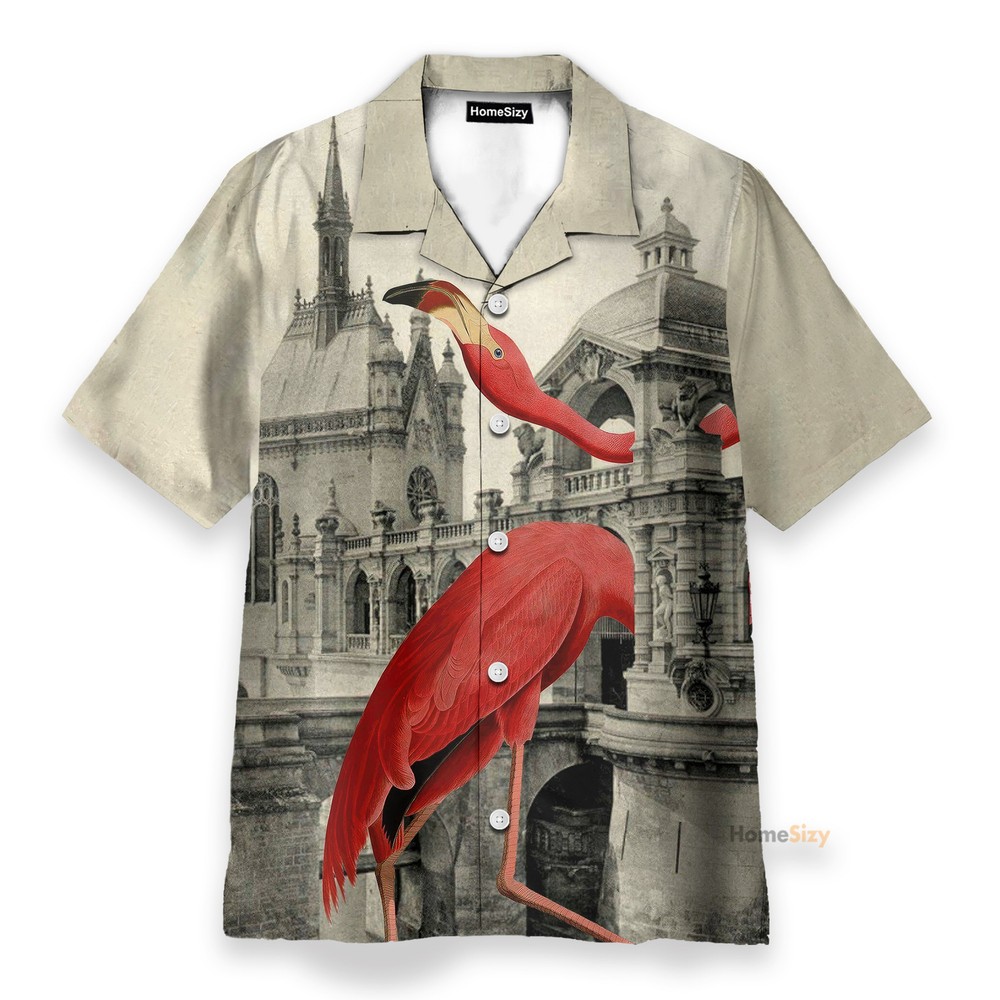 Flamingo Vintage British Style   Hawaiian Shirt