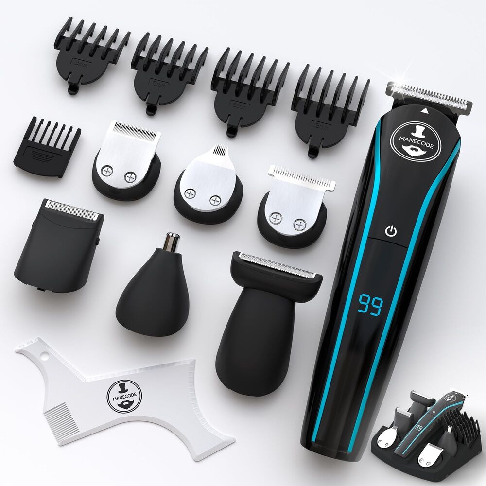 11-in-1 Men's Beard and Mustache Electric Trimmer Kit, Cordless Body and Nose...