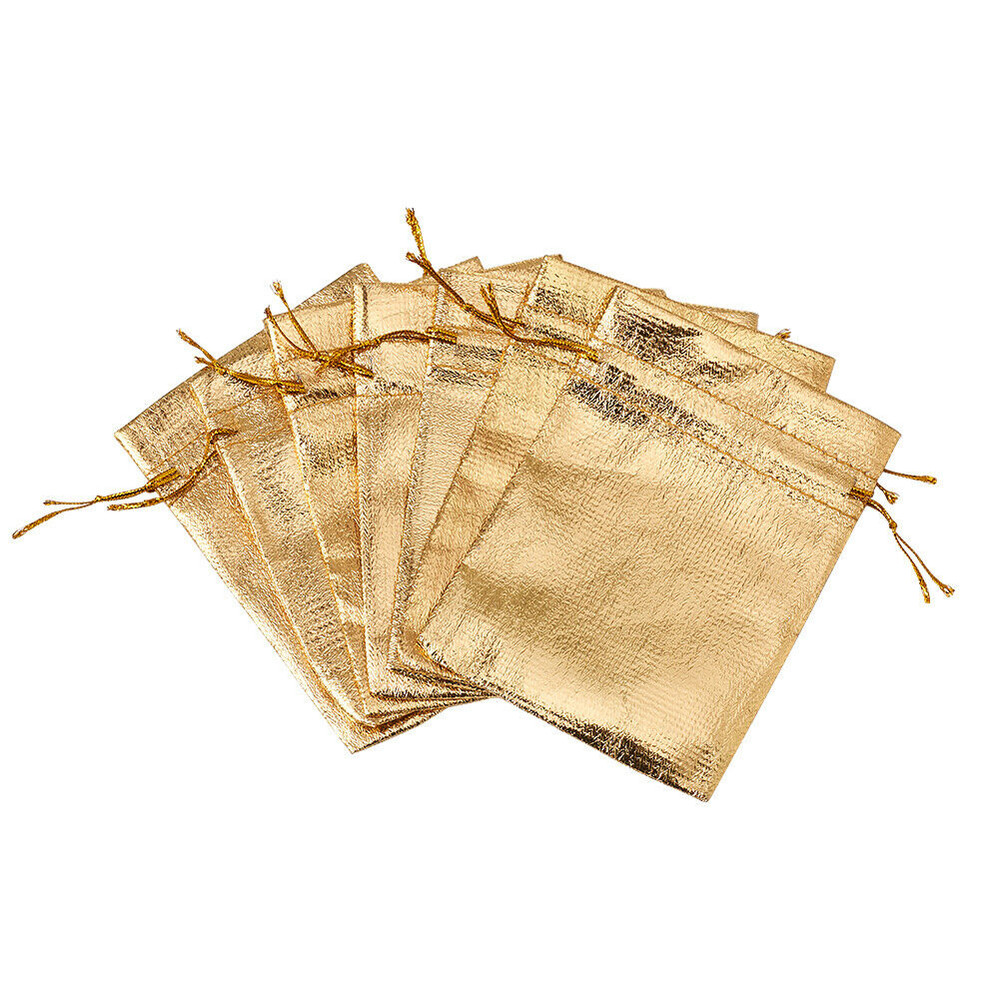 200x Golden Organza Pouches Bags Party Gift Wrapping Supplies Gift Bags 10X12cm