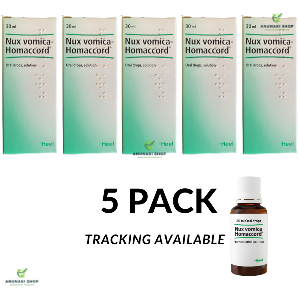 Nux vomica-Homaccord Heel 30 ml liver, stomach and intestinal problems 5 PACK