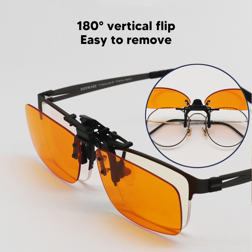 Clip On Glasses Efficient Blue Lights Blocking 180 Degree Vertical Flip Portable