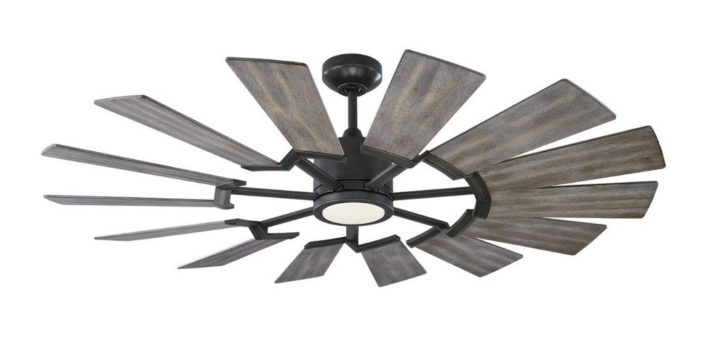 Visual Comfort Prairie 52 LED Ceiling Fan w/ Distressed Grey Weathered Oak Blade-image