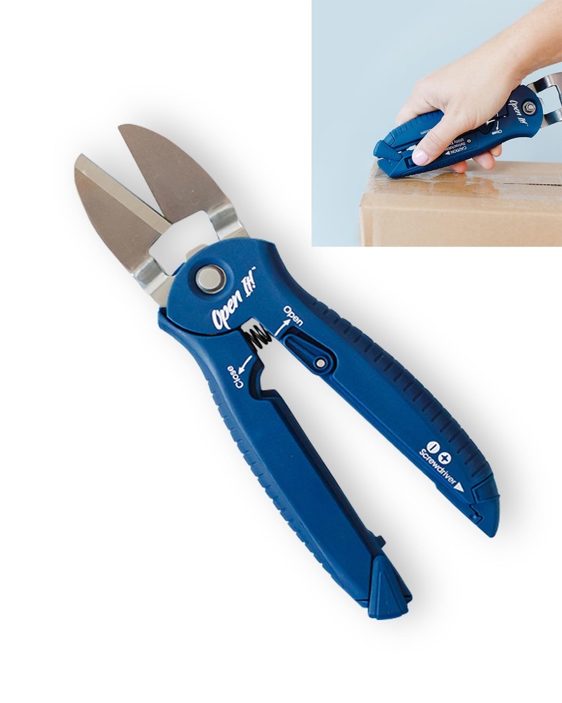 Heavy-Duty Open-It Multi Tool with Scissors Box Cutter Screwdriver