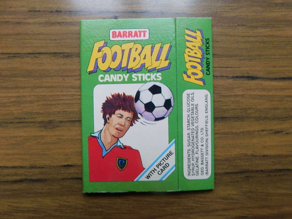 Barratt 1986 Football Candy Stick Packet Green No Slide Heading Ball