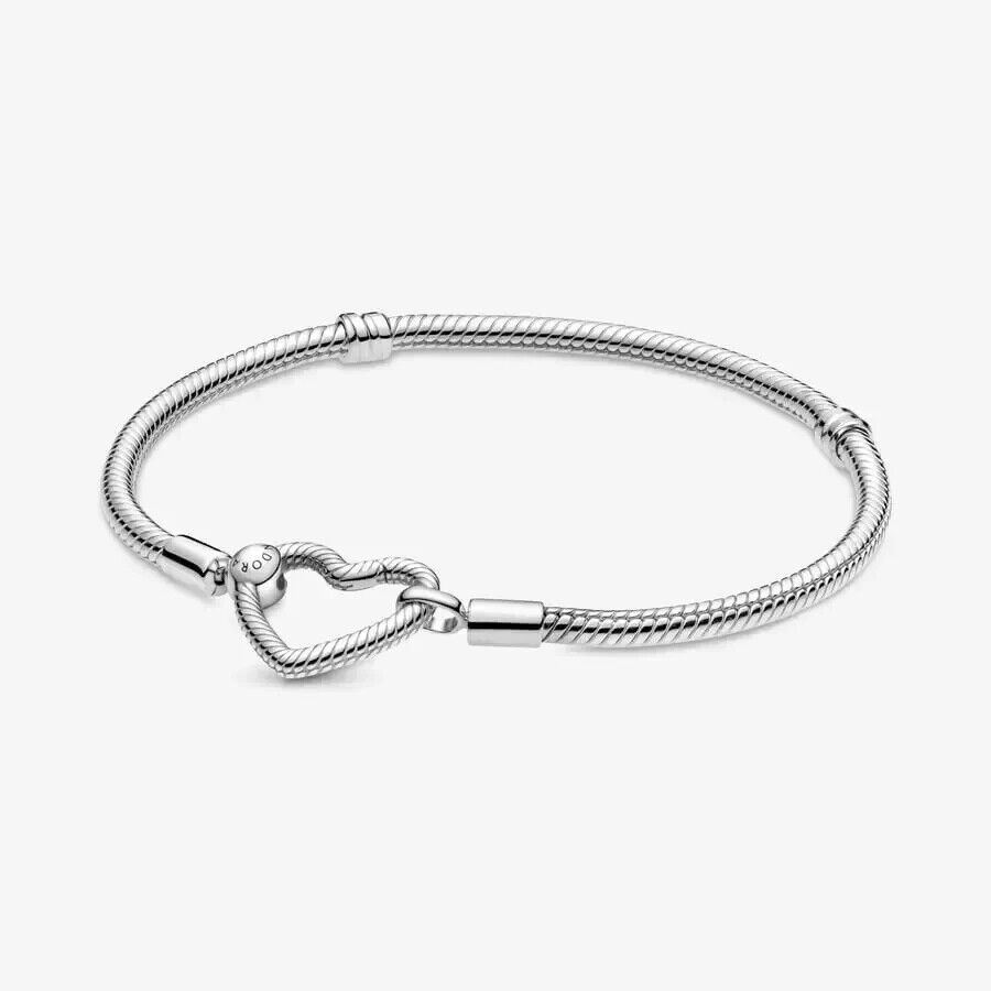 NEW ™ Pandora Moments Silver Heart Closure Snake Chain