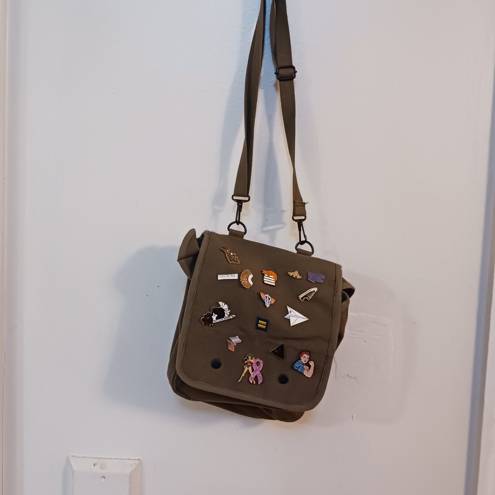 Rothco Heavy Duty Canvas Shoulder Bag Tech Tablet Map Case with Carry Pins  