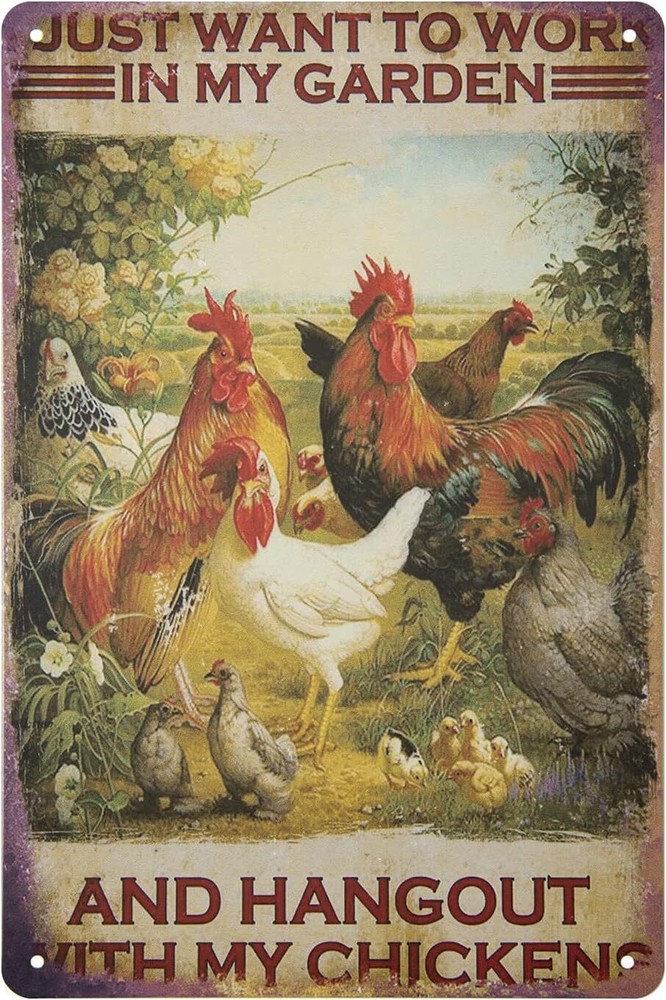 Just Want to Work in My Garden and Hang Out with My Chickens Farm Poster