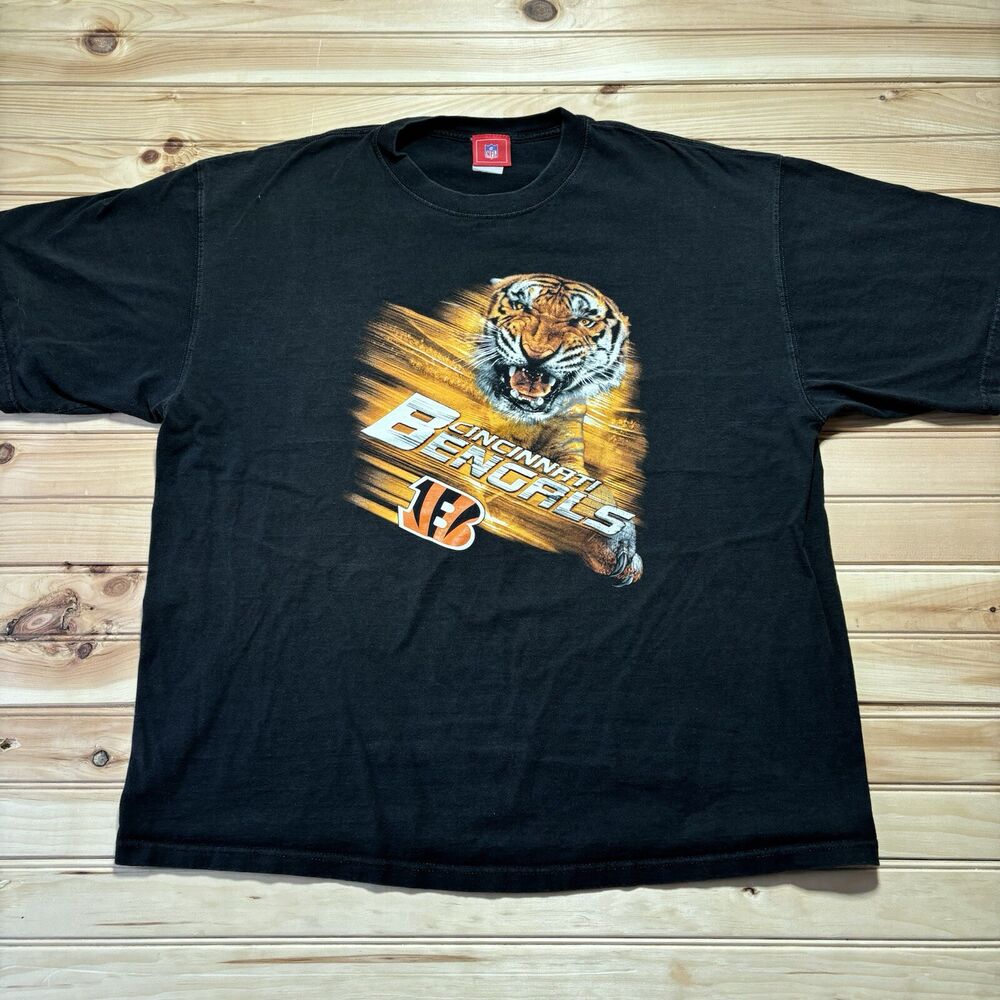 Vintage Cincinnati Bengals NFL Football Bengal Tiger Shirt Size 2XL Black