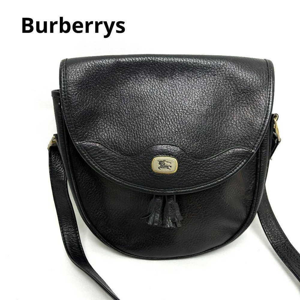 Burberry Shoulder Bag Leather Black Authentic F10241649