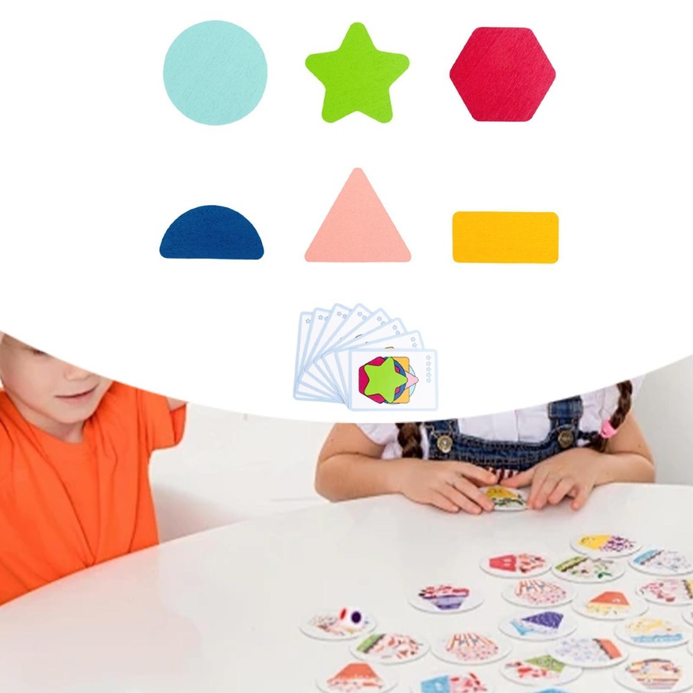 Wooden Shape Matching Puzzle for Toddlers Portable Kids Learning Gift