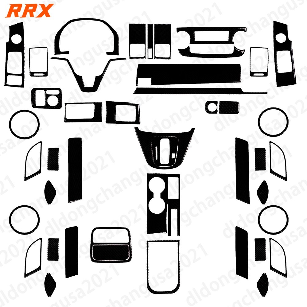44Pcs Glossy Piano Black Full Interior Kits Cover Trim For Honda CR-V CRV 07-11