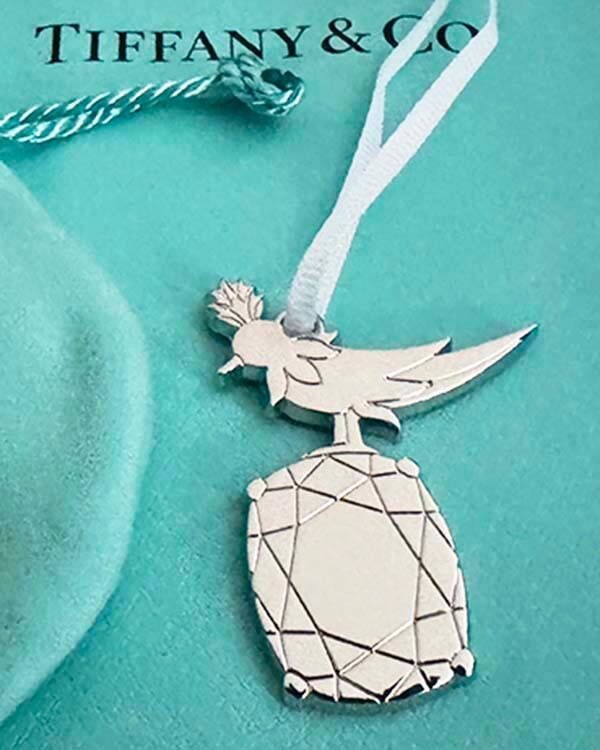 Tiffany & Co ICONIC * BIRD ON ROCK * ORNAMENT Or CHARM * Limit-Ed.*Metal w Pouch