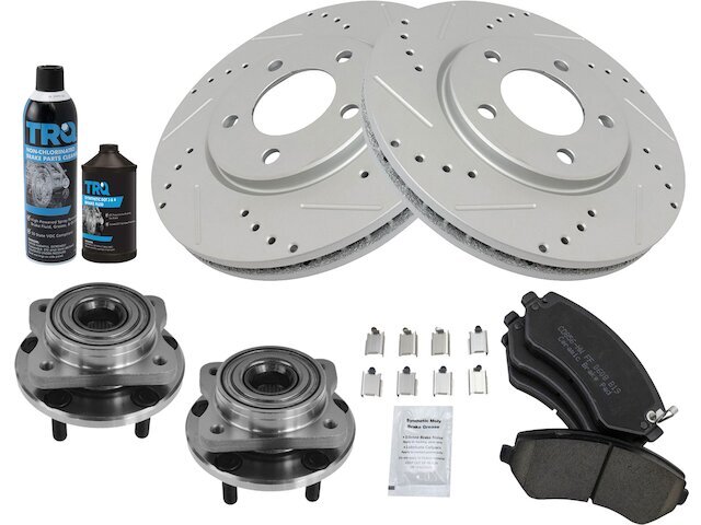 Front Brake Pad and Rotor and Wheel Hub Kit fits Voyager 2001-2003 55BXXR
