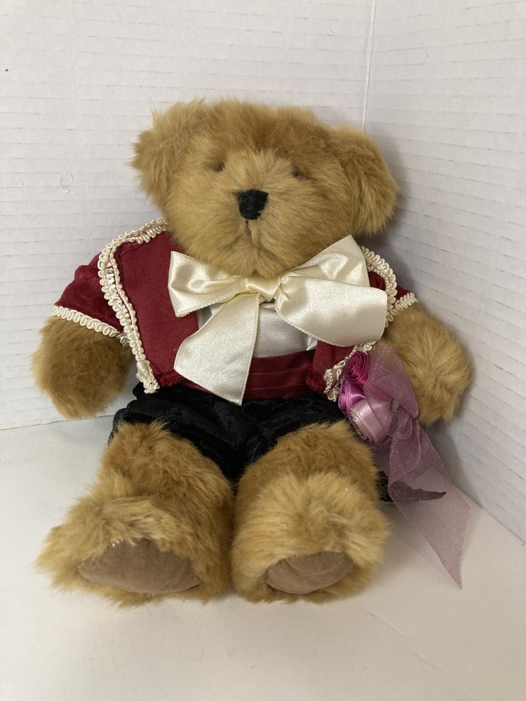 RUSS Berrie Bears From The Past ROMEO Plush Stuffed 10” Holding Flowers