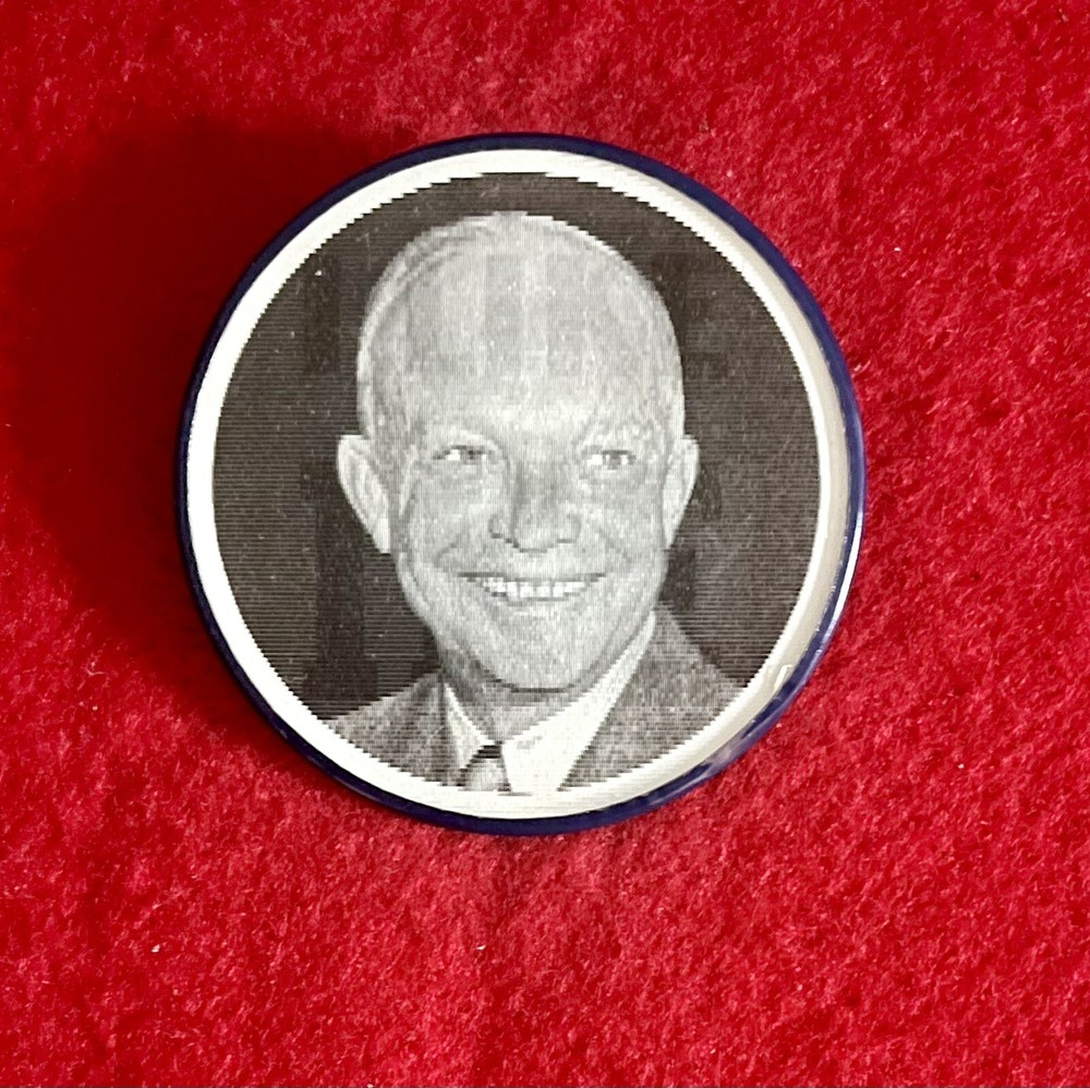 1950s Dwight Eisenhower Flasher Campaign Button I LIKE IKE Version Variant-Vue