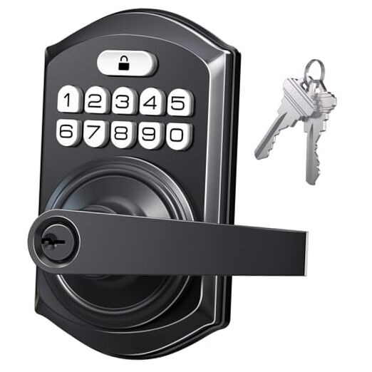 Smart Keyless Entry Keypad Door Lock with Handle for Secure Digital Access  