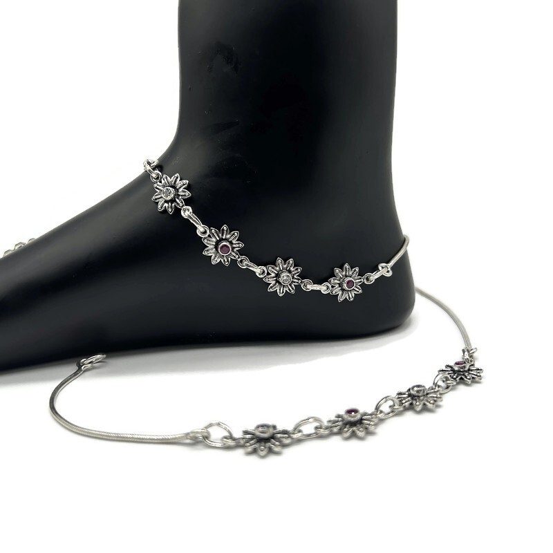 925 Sterling Silver Anklet for Brides and Women-image