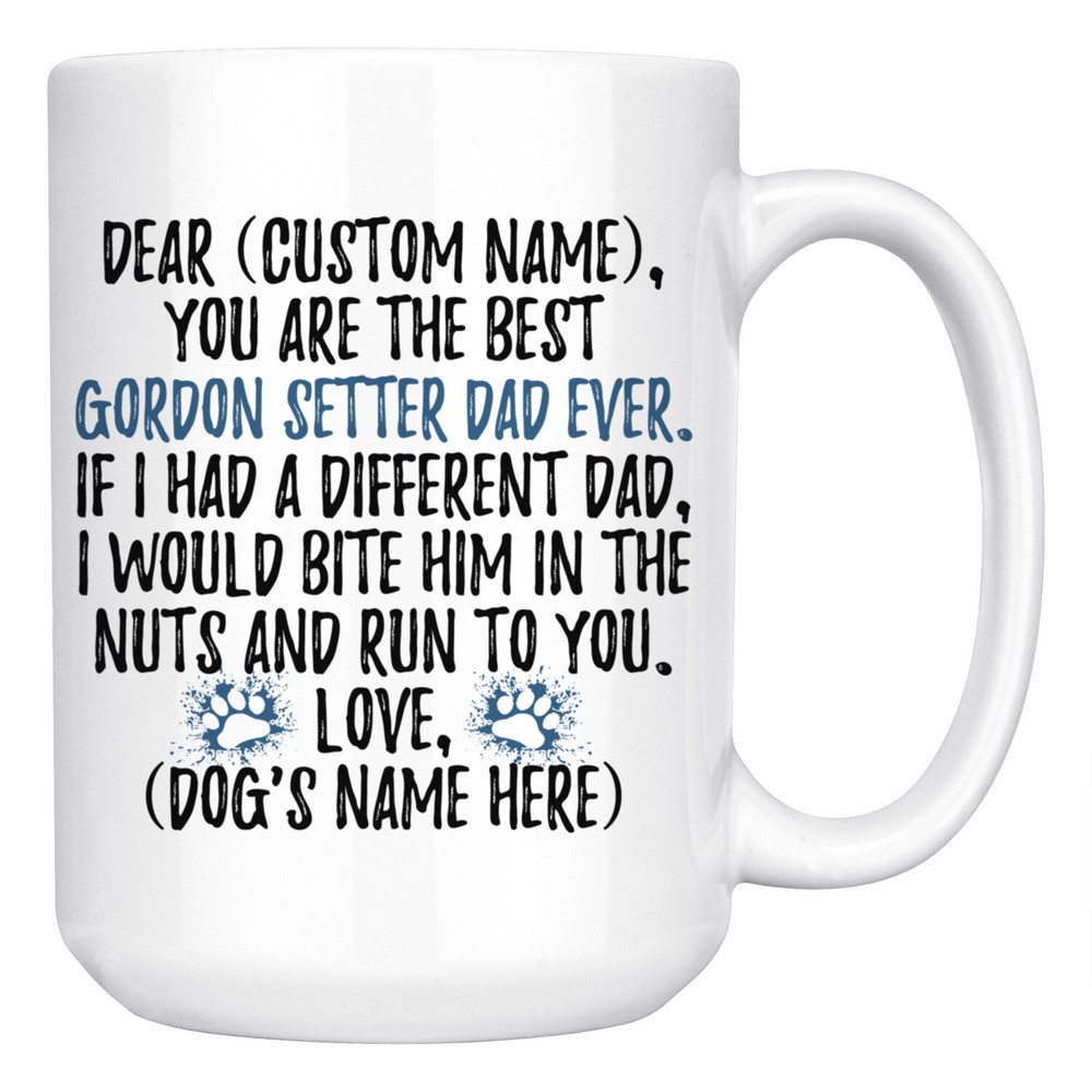 Personalized Gordon Setter Dog Dad Coffee Mug, Gordon Setter Owner Men Gifts