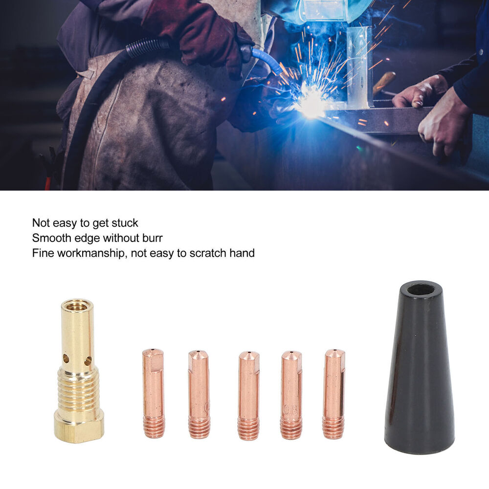 7Pcs MIG Gun Gasless Welding Soldering Kit Copper Tip Diffuser Nozzle Equipment