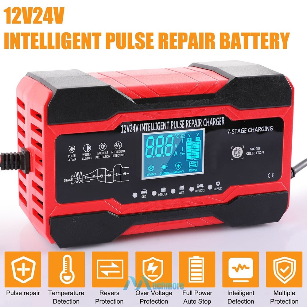 10A 12V 24V Fully-Automatic Smart Car Battery Charger Maintainer Trickle Charger