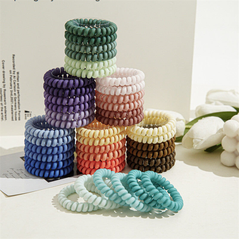 Matte Gradient Elastic Hair Bands Stretchable Telephone Cord Hair Accessories