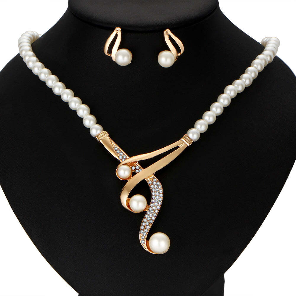 Europe and the United States cross border personality pearl clavicle necklace,-image