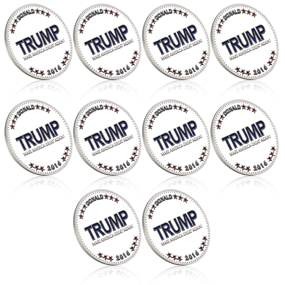 10pcs 2016 Trump Make America Great Again Silver Plated Coin US President Medal