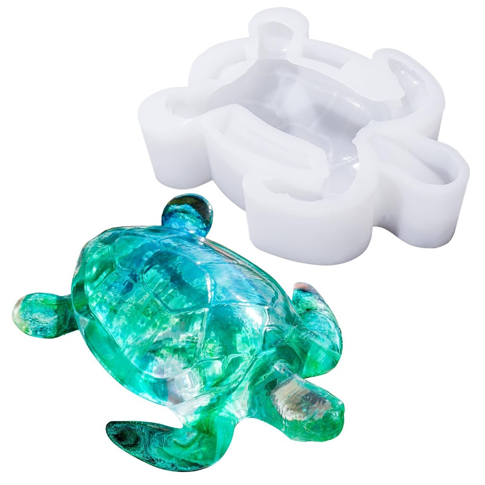 Turtle Silicone Molds for 3D Epoxy Resin Ocean Art 2 Pack