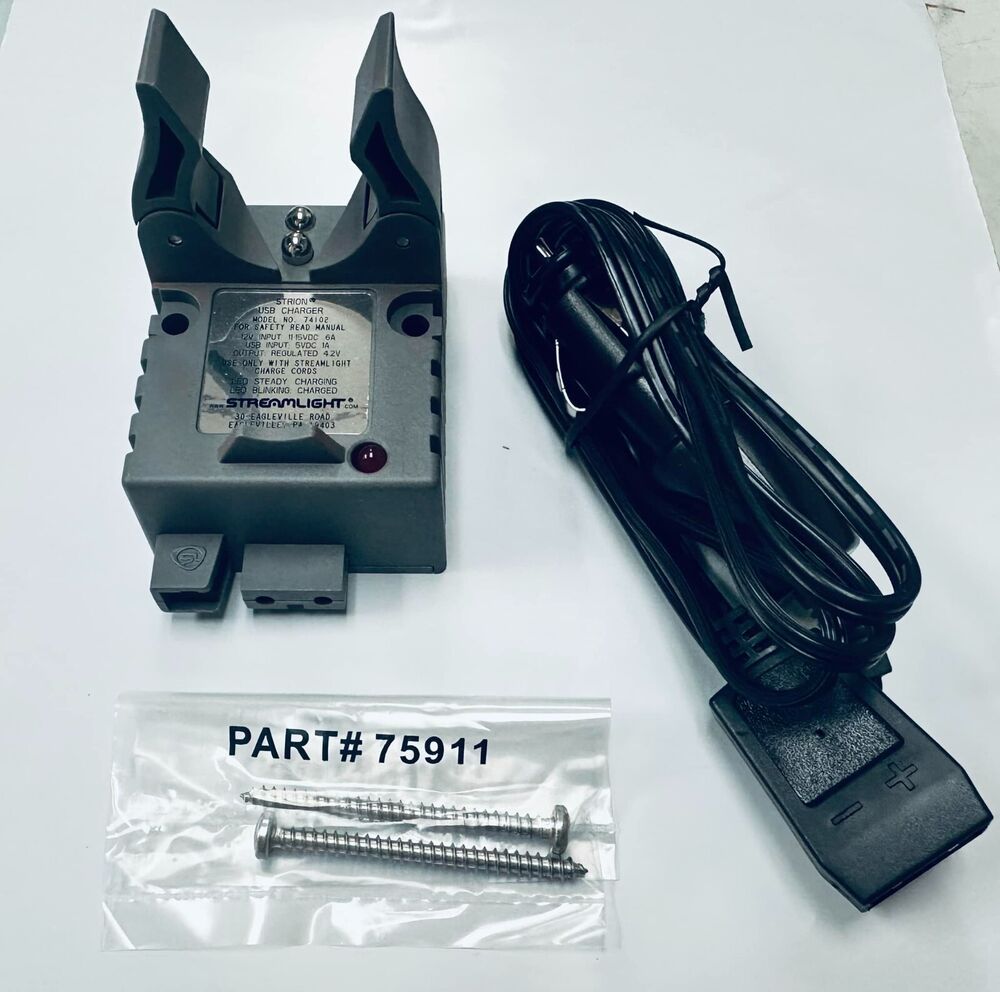 Streamlight 74102 Charge Holder + 22051 DC 12V Charge Cord For Strion OEM