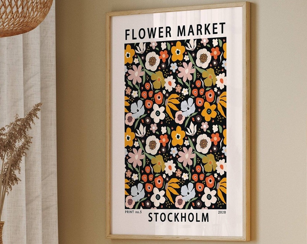 Stockholm Flower Market Poster Stockholm Flower Market Print Stockholm Poster