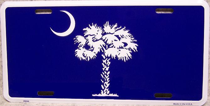 Aluminum License Plate US State South Carolina Flag NEW raised edge