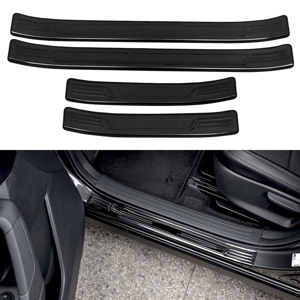 4P For Mazda CX-50 23-25 Brush Black Outer Door Sill Threshold Plate Cover Trim