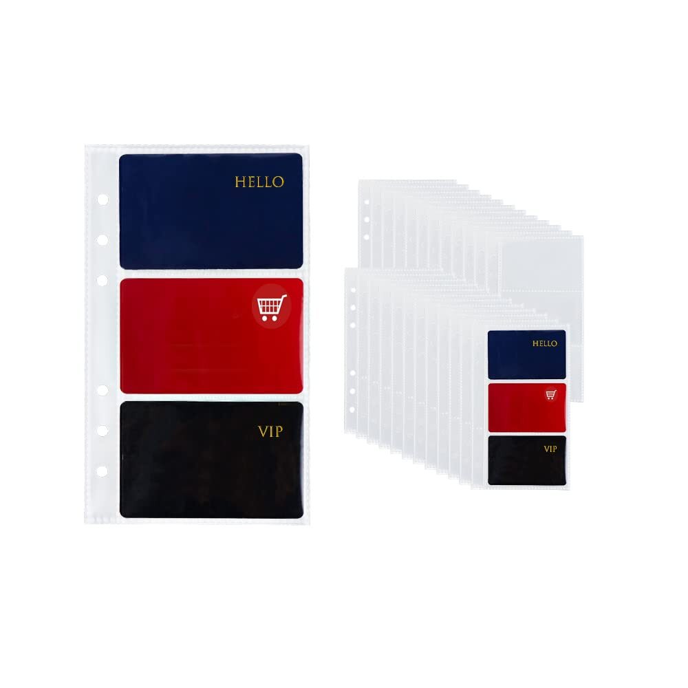 Credit Card Holder Pocket Business Cards Refills Card Binders,6-Ring 25 Sheets-image