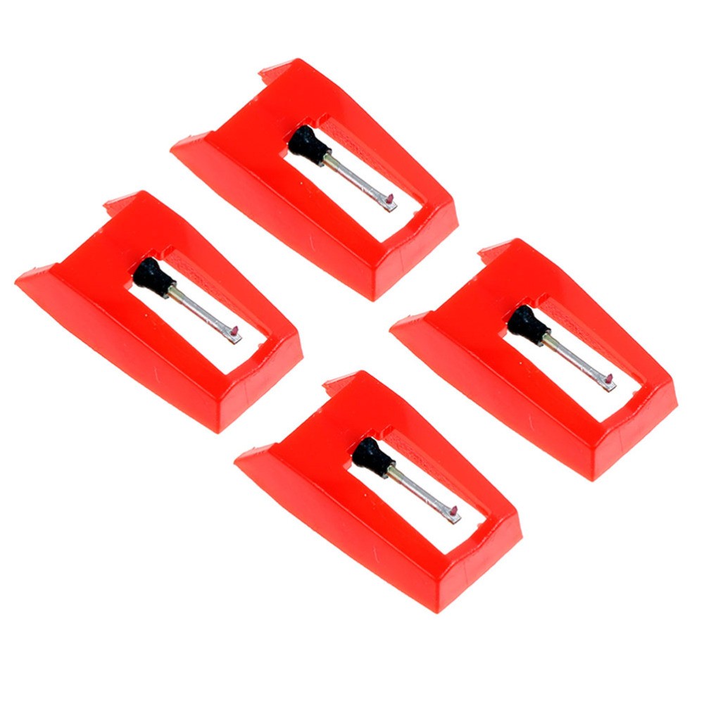 4Pcs Red Phonograph Stylus Needles for Turntable Replacement