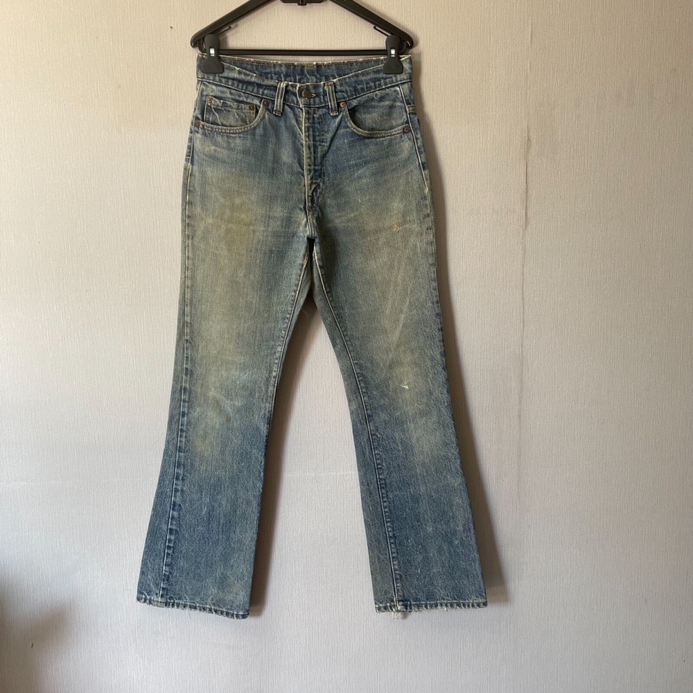 Vintage 70s Levis 517 Talon 42 Jeans Button #16 USA fit 30x30 repaired