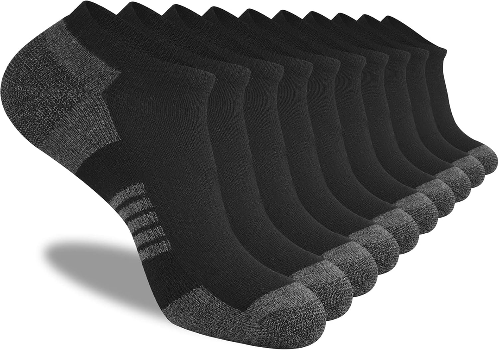 10 Pairs Mens Low Cut Socks Men 10 Pack Comfort Cushion Casual Socks