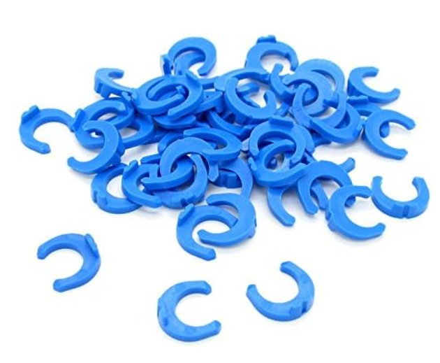 JIUWU 1/4 inch Locking Clips 50 PCS Reverse Osmosis Clip ro Water line Clips Blu