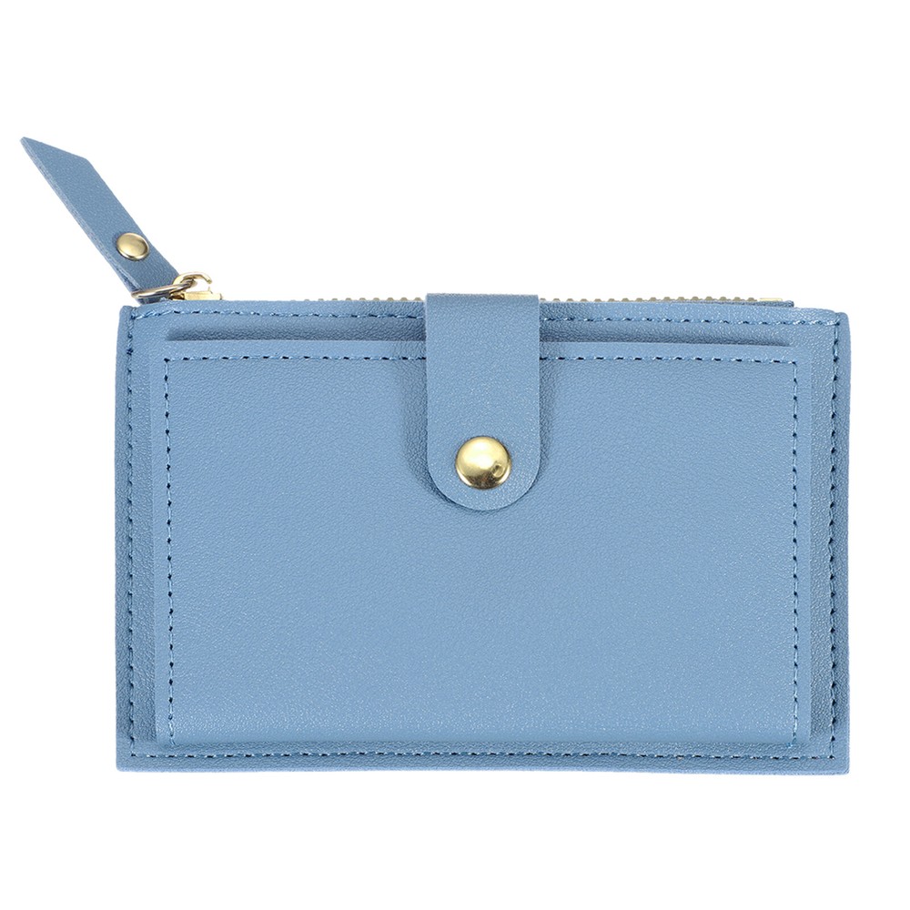 Compact Blue Cotton & Zipper Credit Card & Coin Holder for Men-image