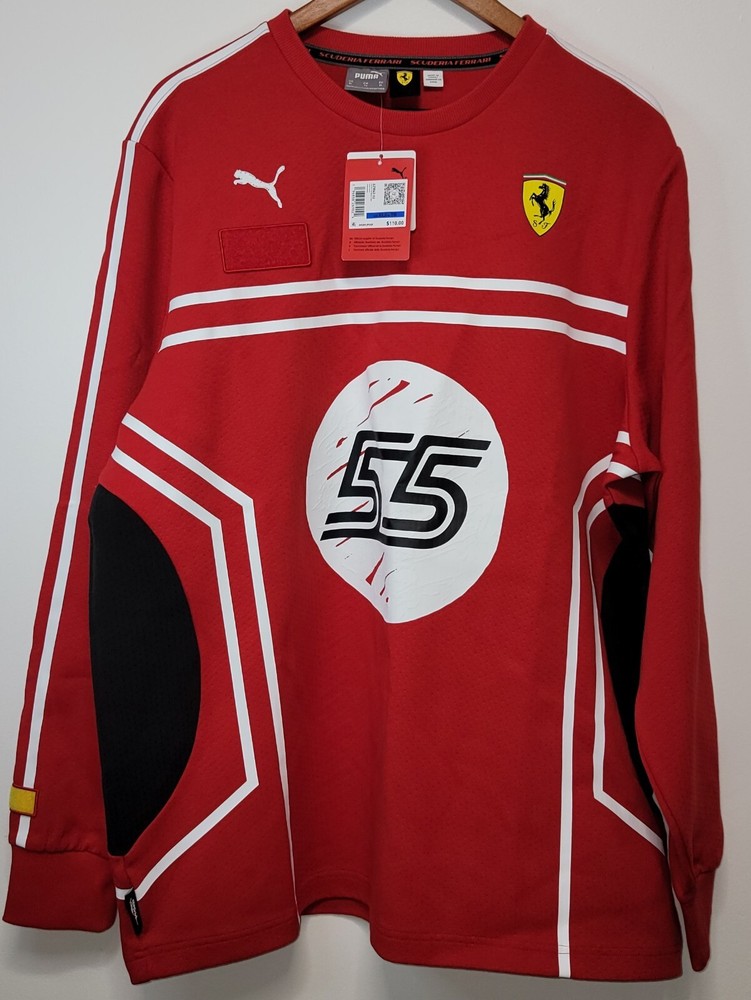 NWT Puma Scuderia Ferrari Joshua Vides Red Long Sleeve Pullover (Size: XL)