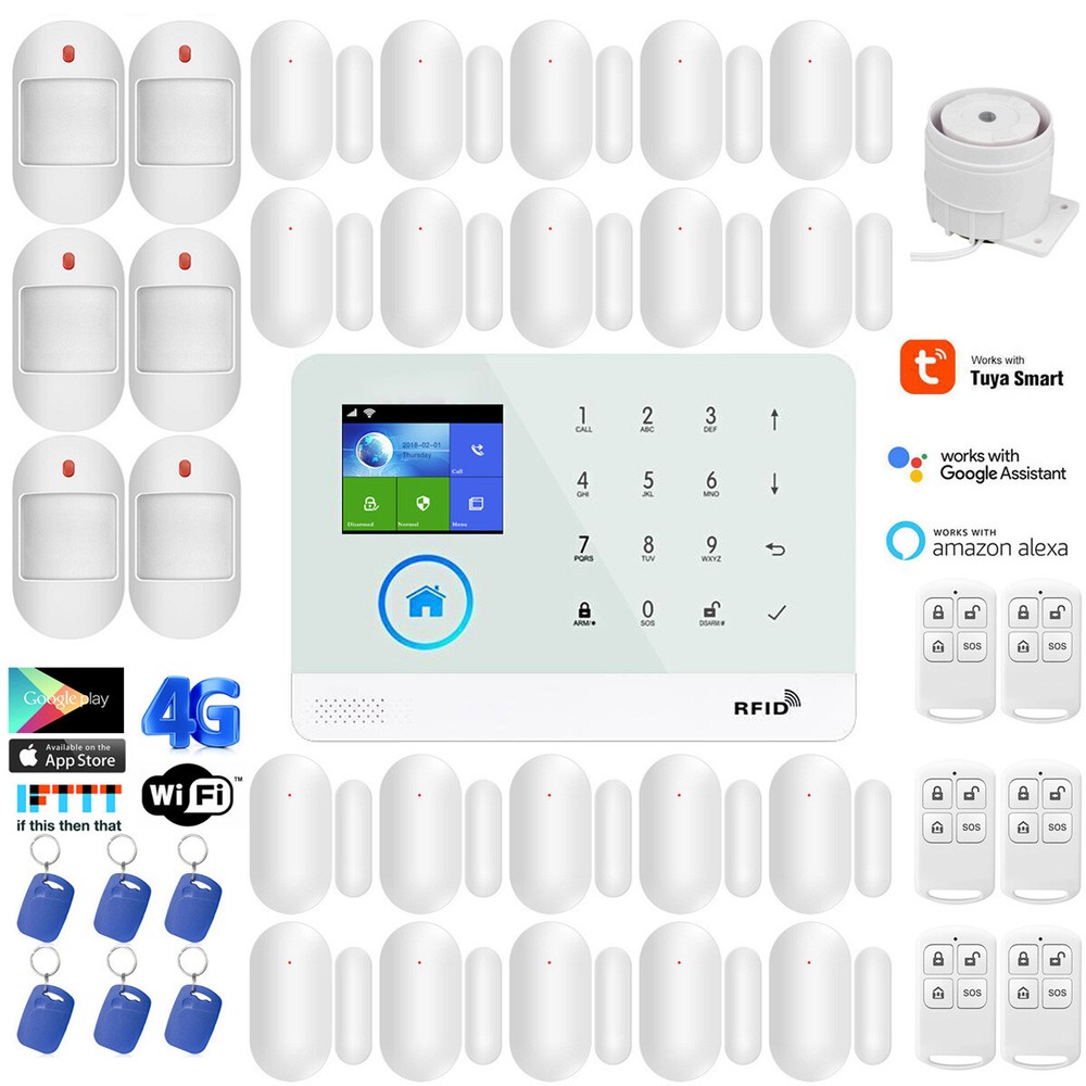 A06 WiFi 4G Tuya APP Wireless Smart Home Security Alarm System+Alexa+Google Home
