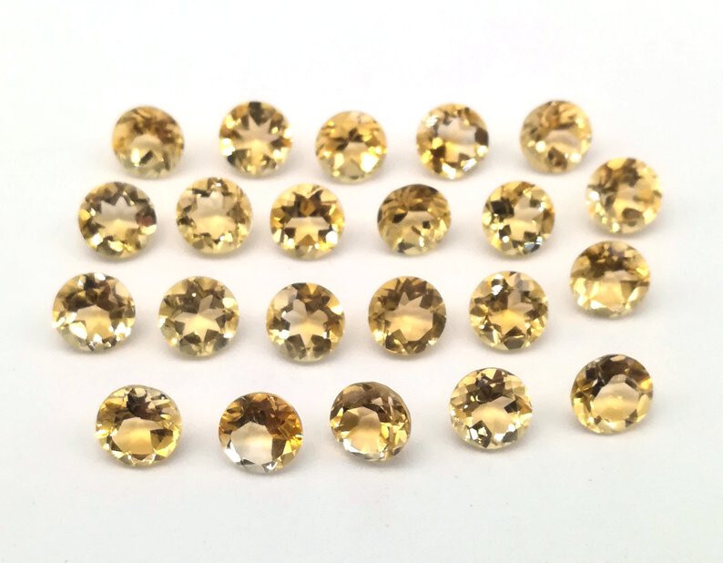 Natural Citrine Faceted Round Cut 4x4MM Loose Gemstone Wholesale Lot 149 pcs