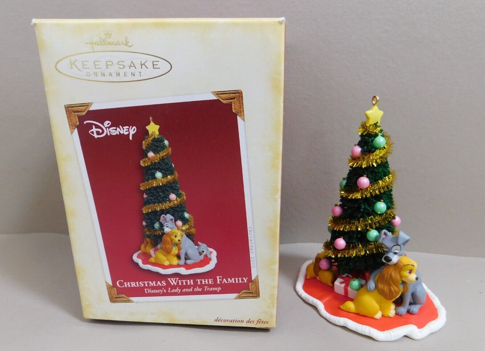 Disney Hallmark Christmas with the Family LADY AND THE TRAMP Ornament 2005 w Box