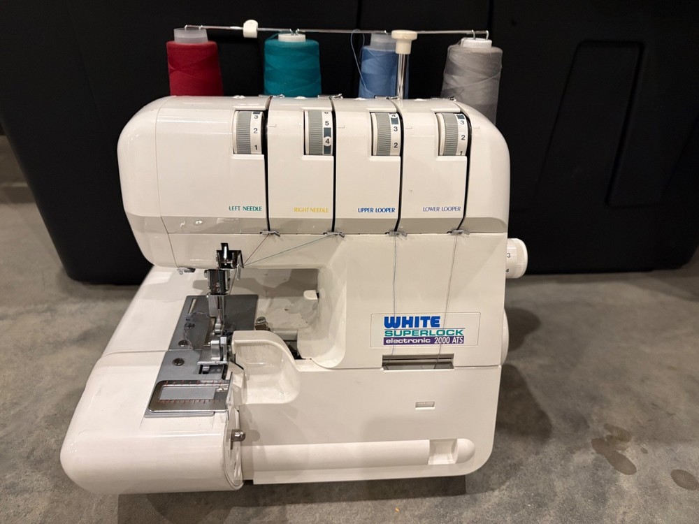 White Superlock Electronic 2000 ATS Sewing Machine Missing Power Cord and Pedal